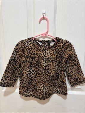 Koala Kids Leopard Print Long Sleeve Top - Brown & Black